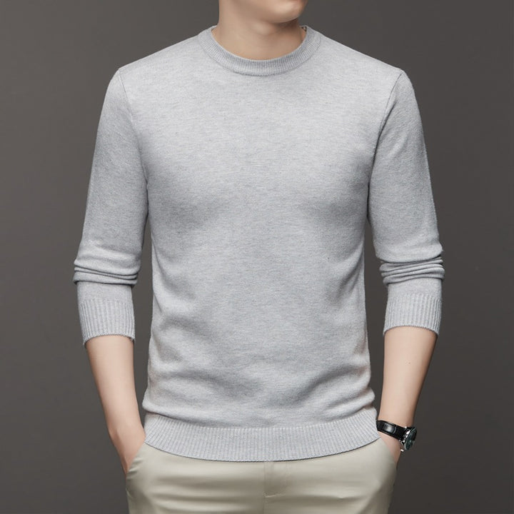 Men's knit sweater, stand-up collar, slim fit
