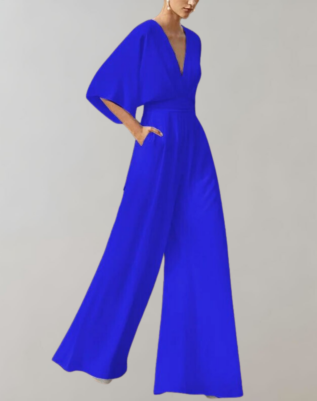 Mune Fashion Women's Jumpsuit with V-Neck and Wide Leg