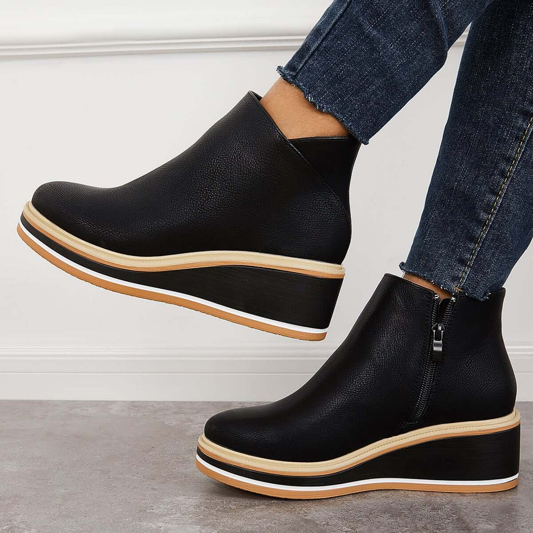 Mune | Women's Ankle Boots with Platform and Side Zipper