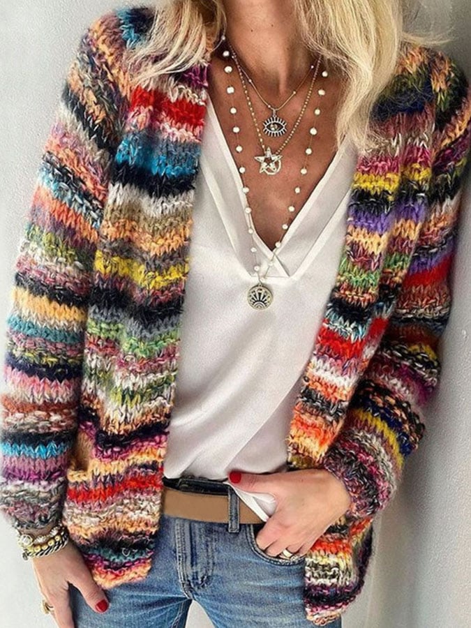 Mune | Colorful Striped Cardigan for Women