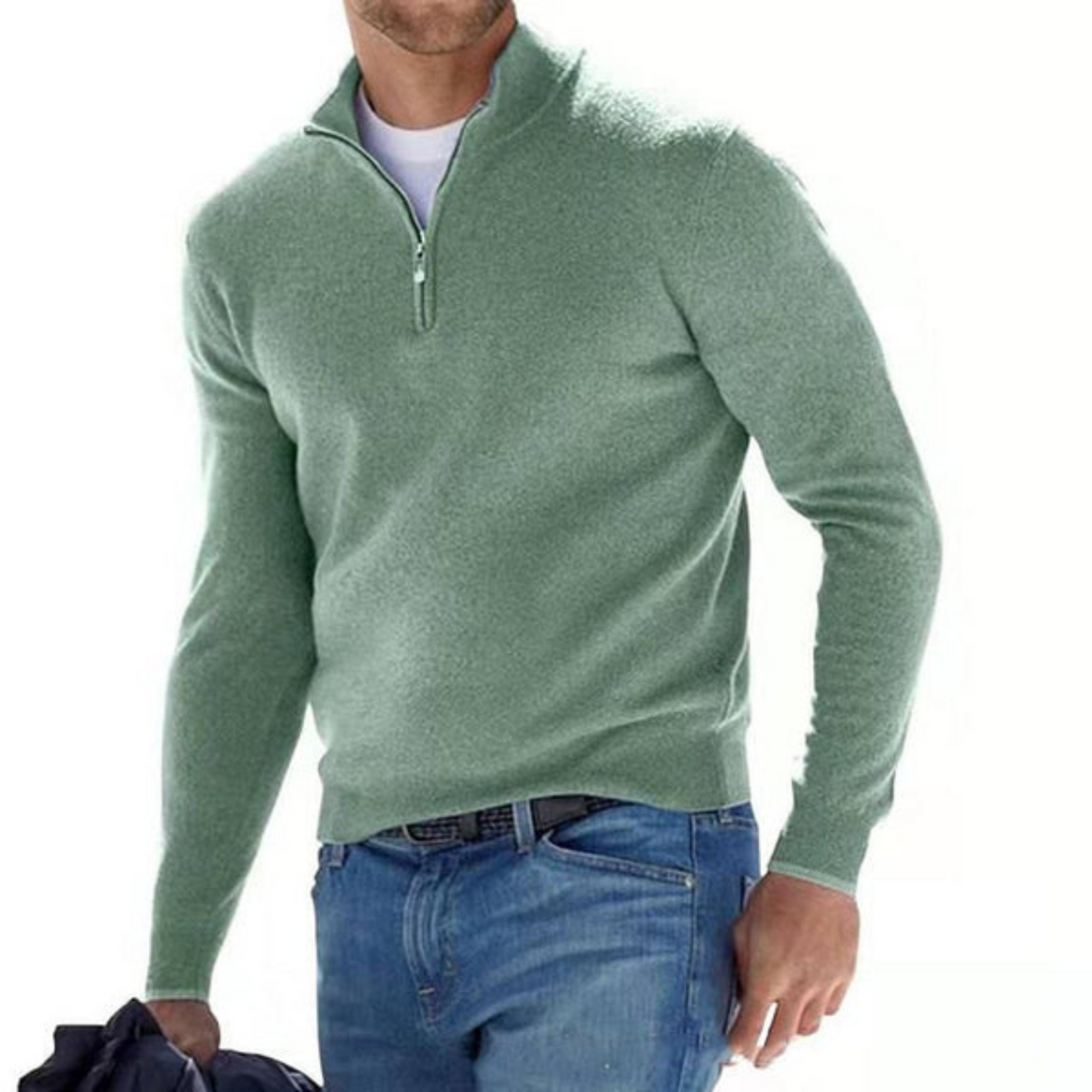 Mune | Merino V-Neck Sweater With Zipper