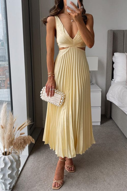 Mune Fashion | Women's Pleated Satin Dress