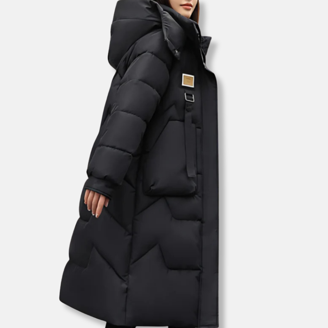 Mune | Plus Size Relaxed Fit Maxi Length High Collar with Hood