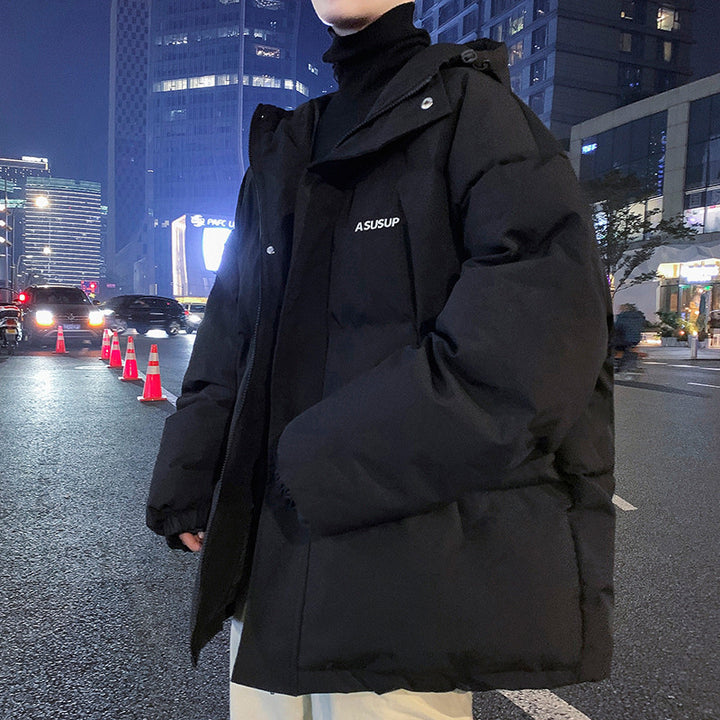 Padded men's hoodie jacket in oversized style