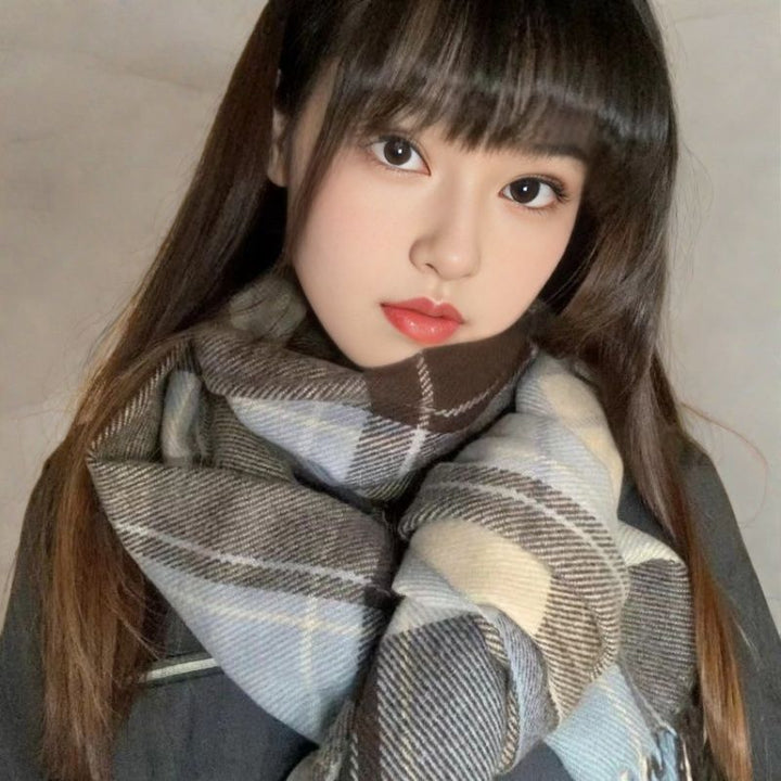 Checked scarf, 50x200 cm