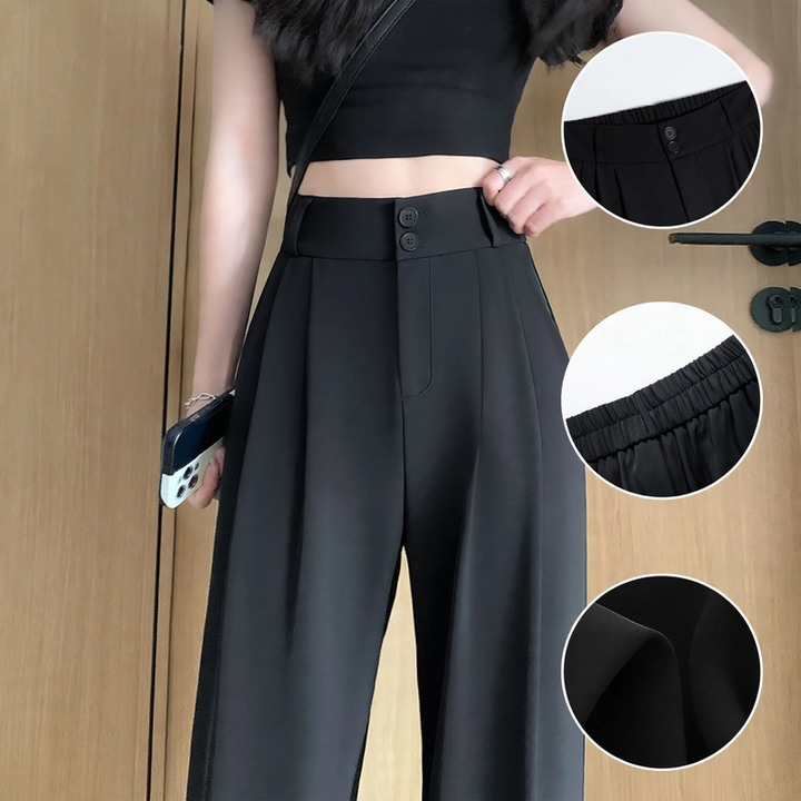 Padded chenille pants with high waist