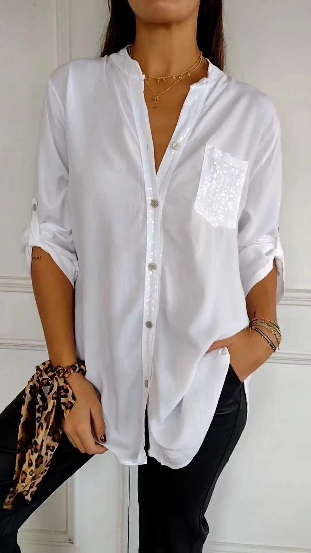 Mune | Glitter Blouse with Sequin Pocket