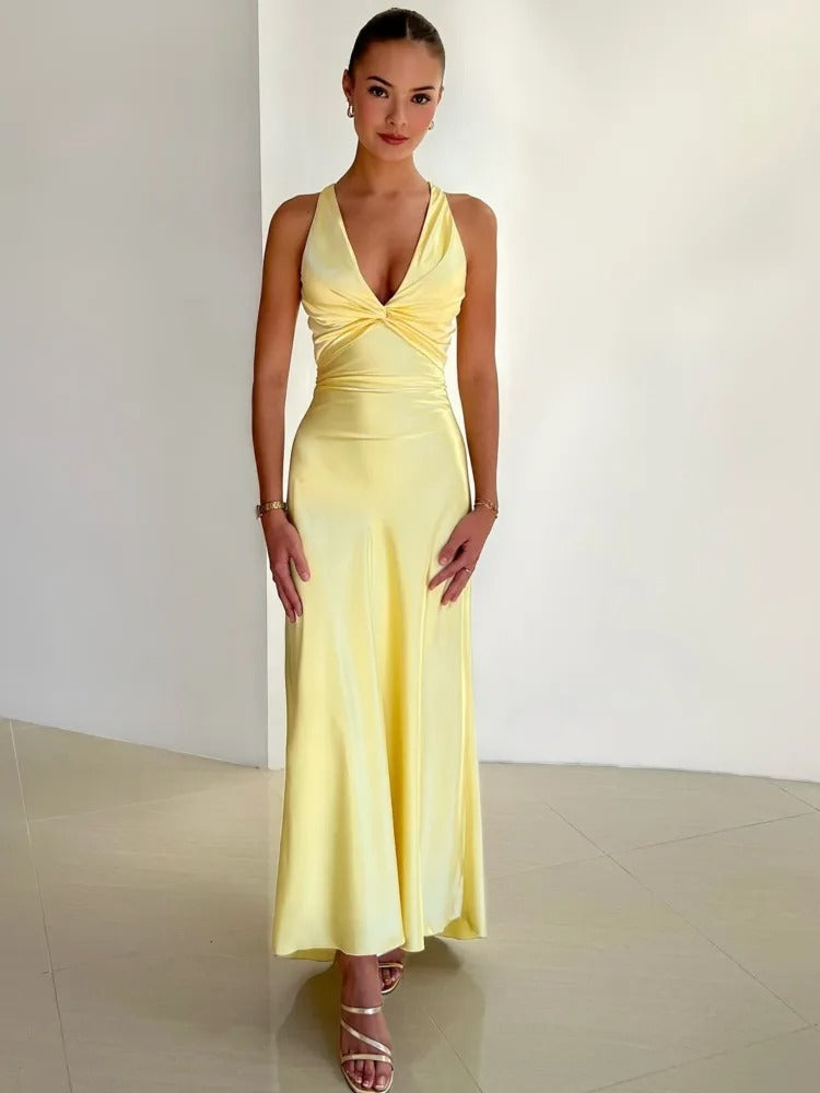 Mune | Elegant Sleeveless V-Neck Maxi Dress for Special Occasions