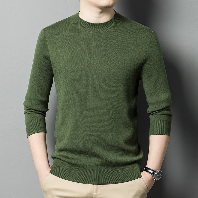 Men's wool sweater, round neck, machine washable