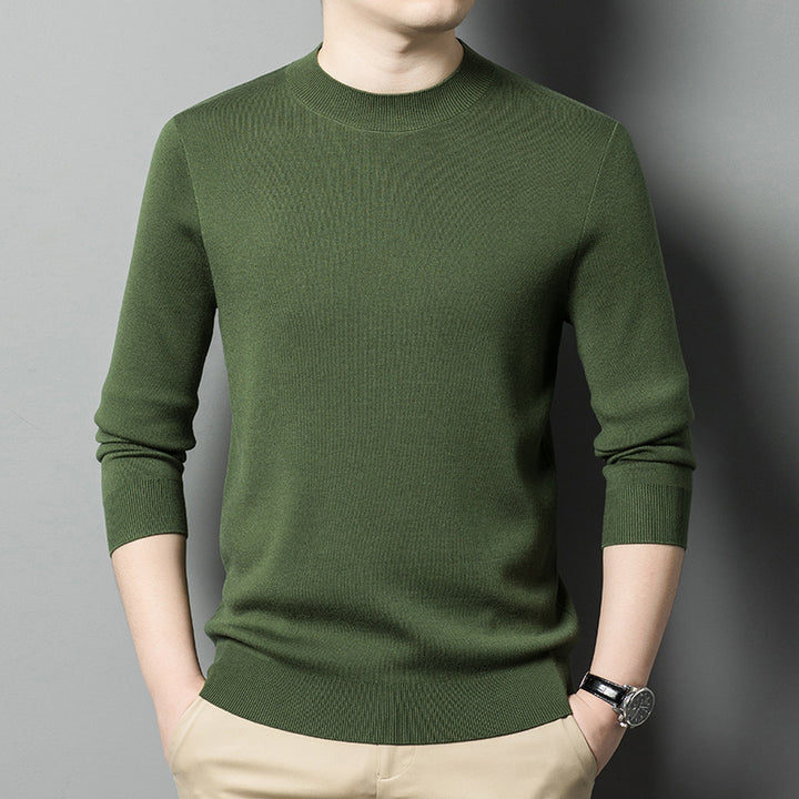 Men's wool sweater, round neck, machine washable