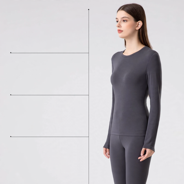 Women's Thermal Underwear Set, Modal, Crew Neck, Skin-Friendly