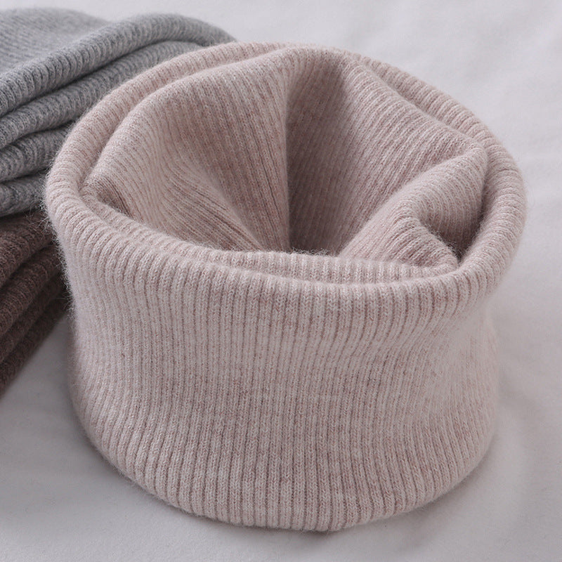 Knitted tube scarf, lined, for men and women