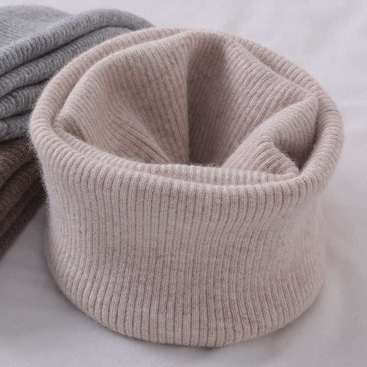 Knitted tube scarf, lined, for men and women