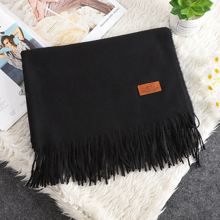 Winter scarf with fringes, 200x70 cm