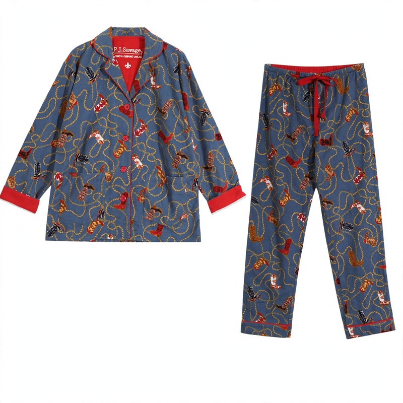 Women's pajamas, cotton, brushed on both sides, versatile