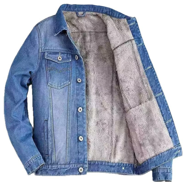 Padded denim jacket for men