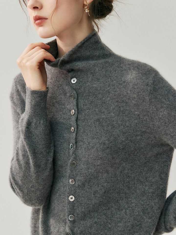Cardigan with rolled edges, soft feel