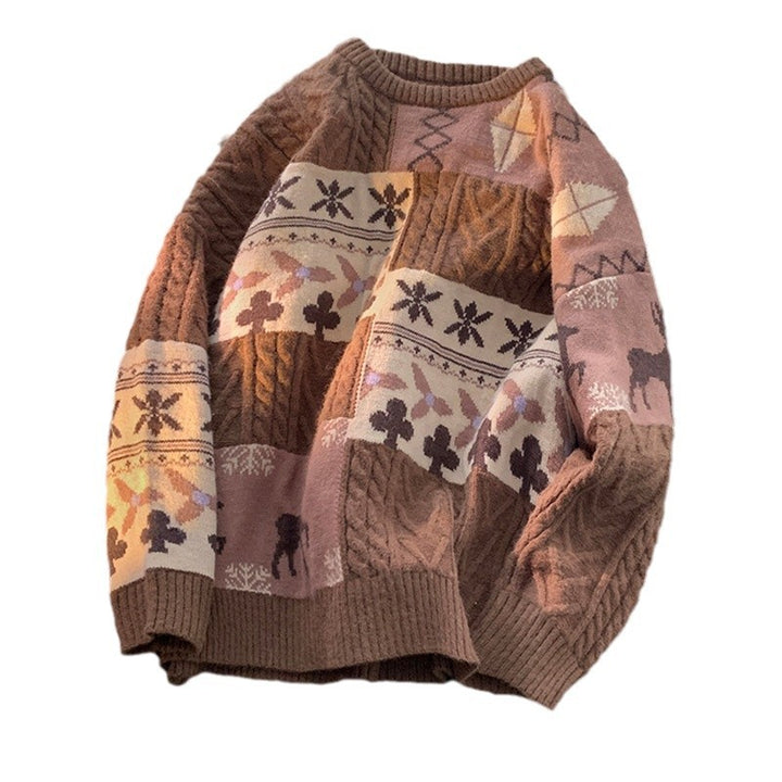 Knit pullover with round neck, vintage style