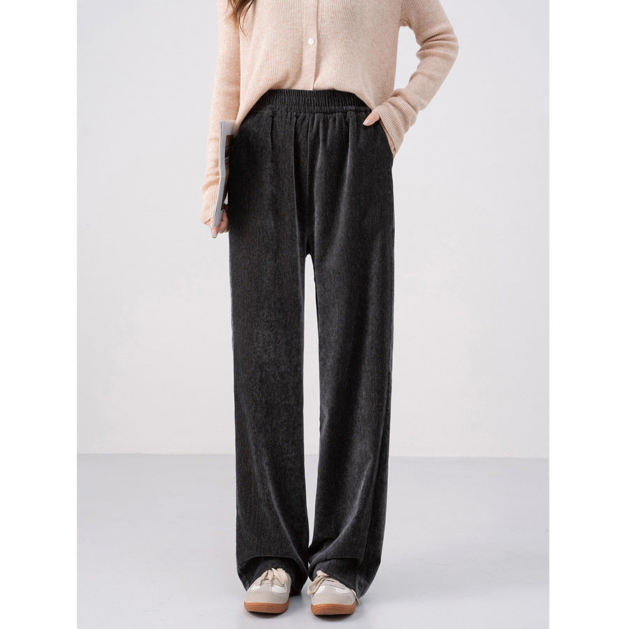 Chenille-cord-pants with wide leg, warm and flowing