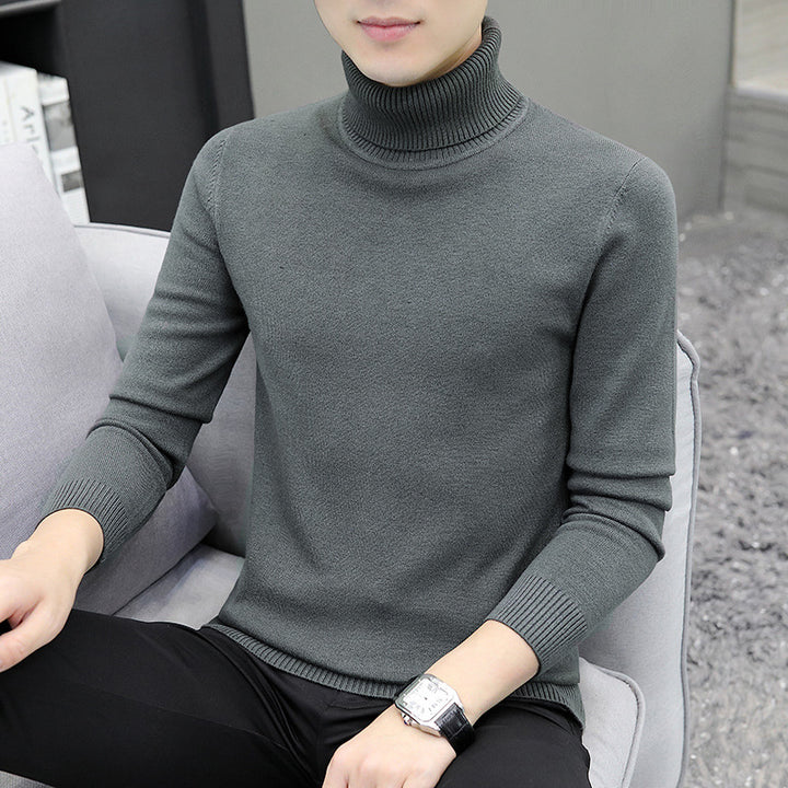 Men's turtleneck sweater, long-sleeved, slim fit