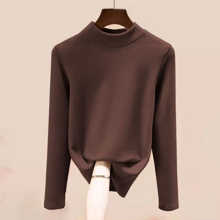 Women's thermal undershirt, half-high collar, lined