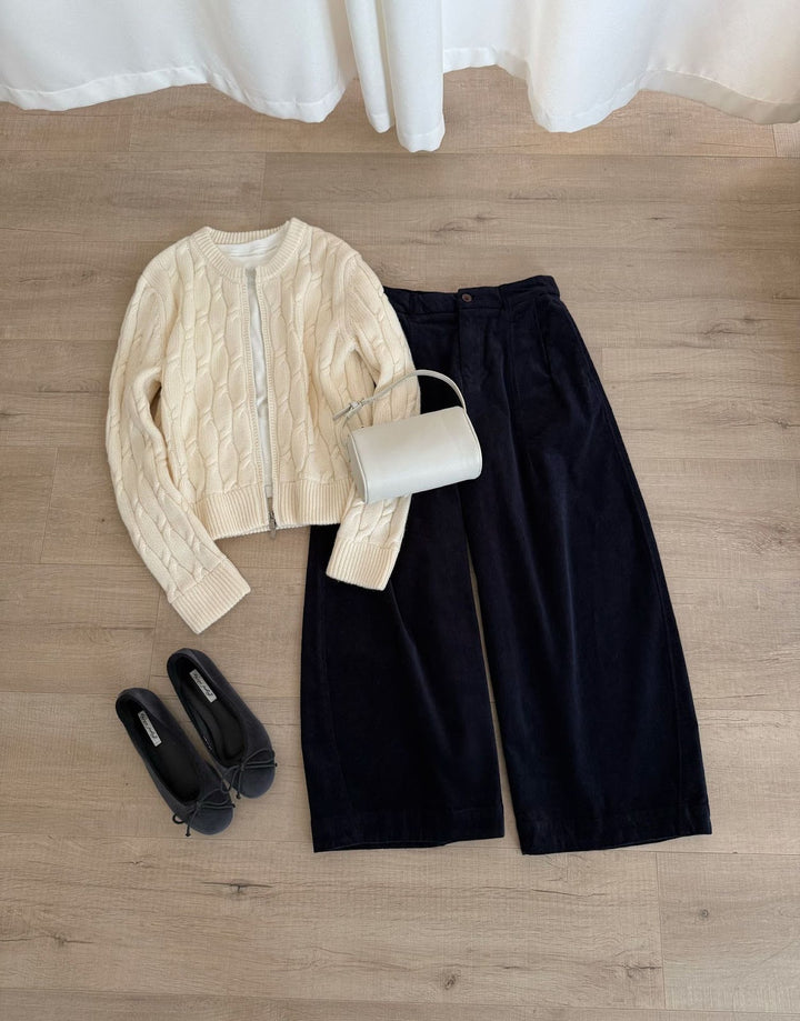 Cord Culottes for Women, High Waist, 7/8 Length