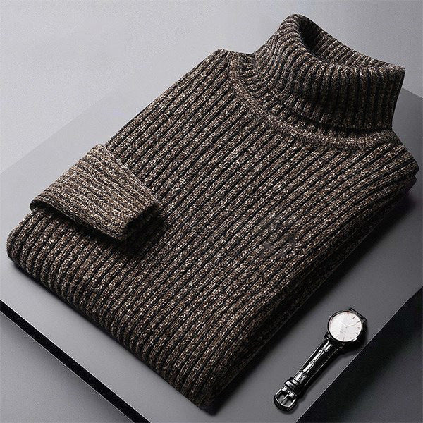 Men's winter sweater, lined, with turtleneck