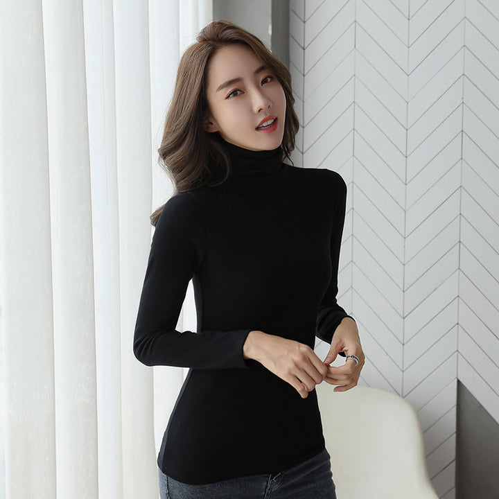 Women’s turtleneck long sleeve shirt, lined, slim fit