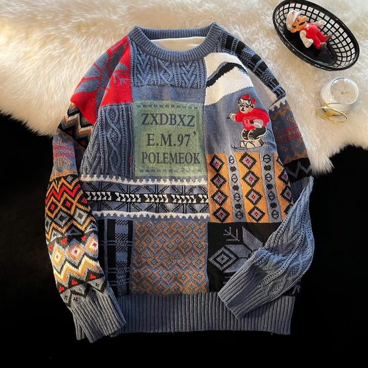 Padded knitted sweater, Unisex, winter model