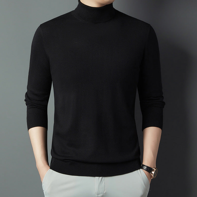Turtleneck sweater made of silk and merino wool