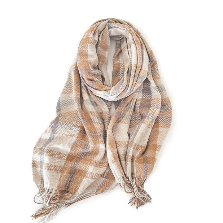 Checked scarf in cashmere look, warming
