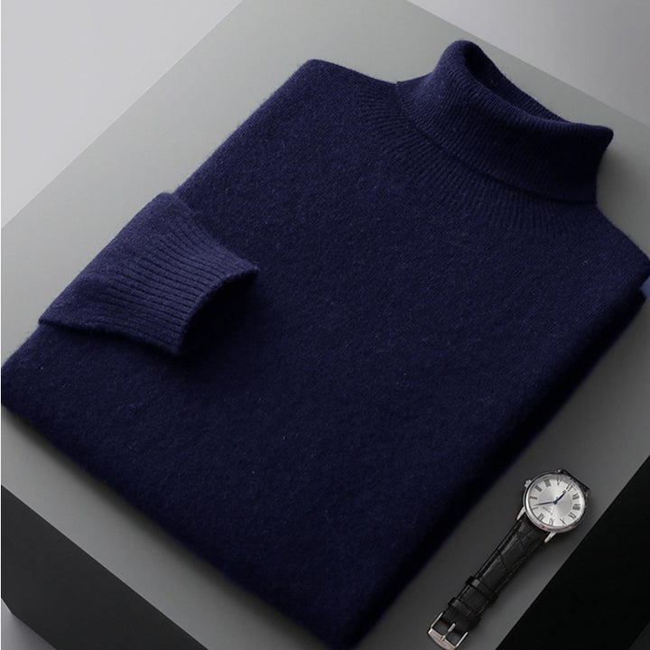 Men's wool pullover, roll neck, 350g, warm