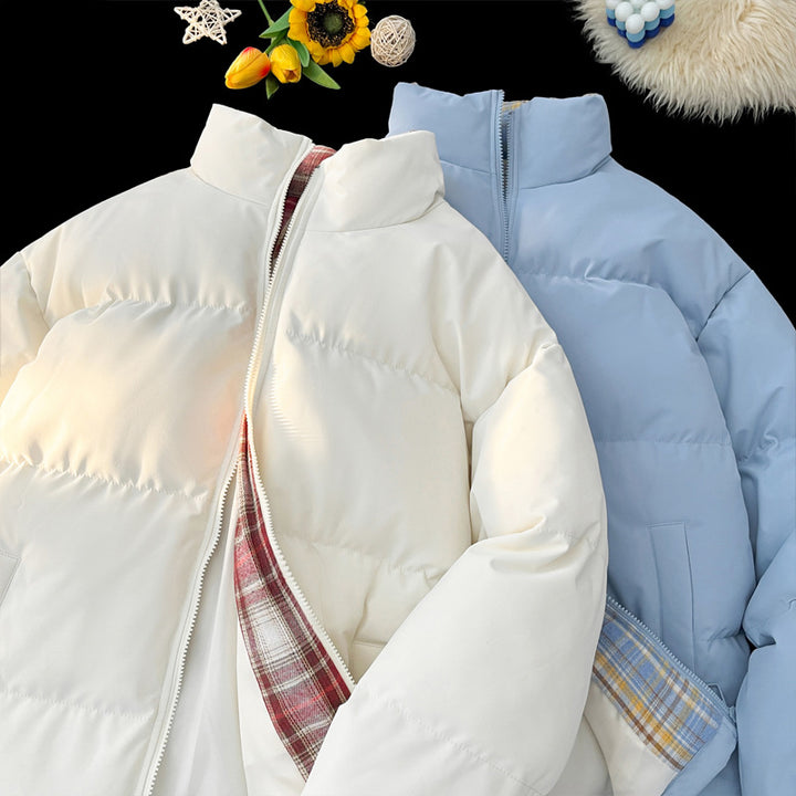 Men's Stand Collar Puffer Jacket, Lined, Winter