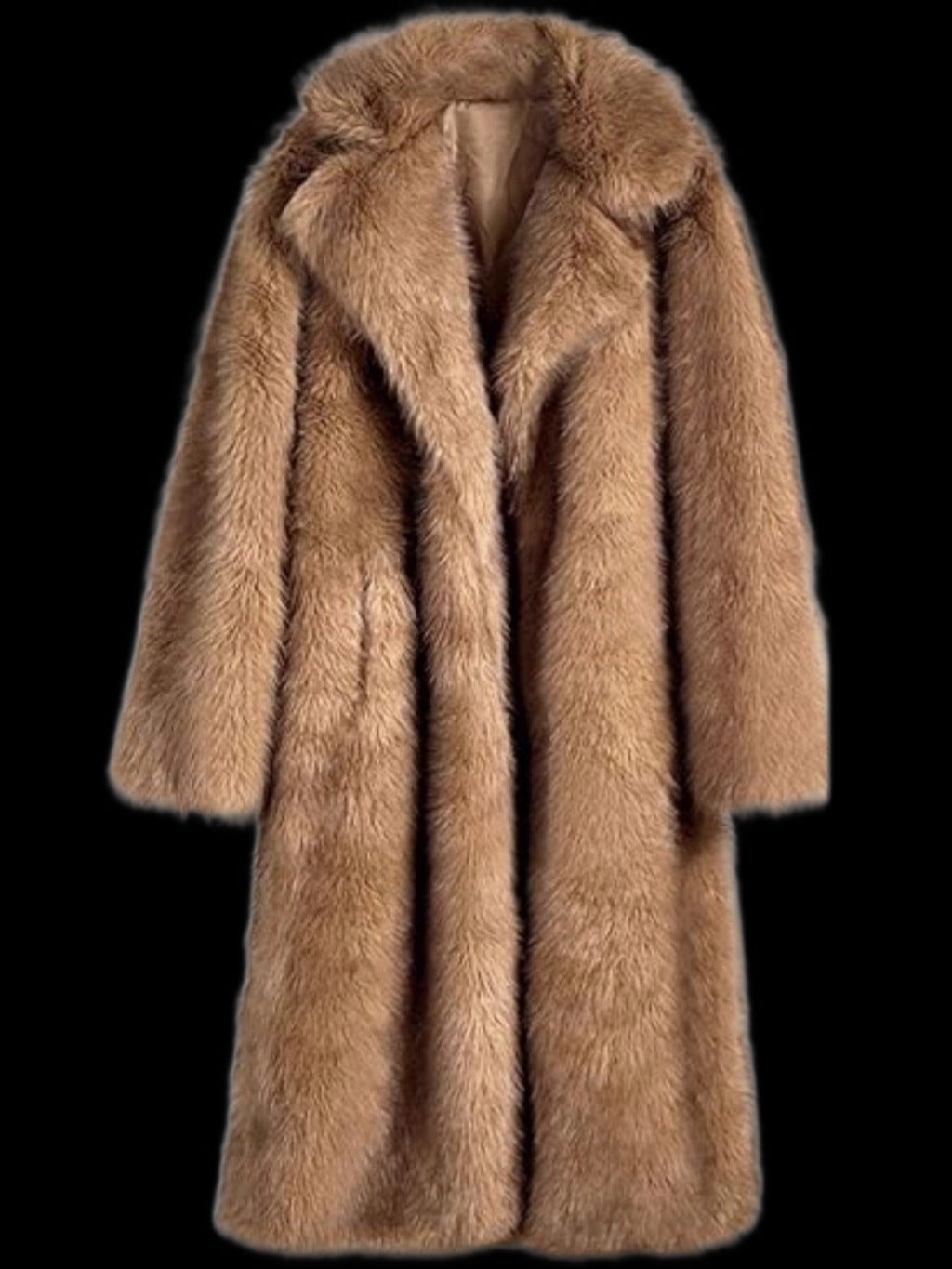Long faux fur coat in fox fur look