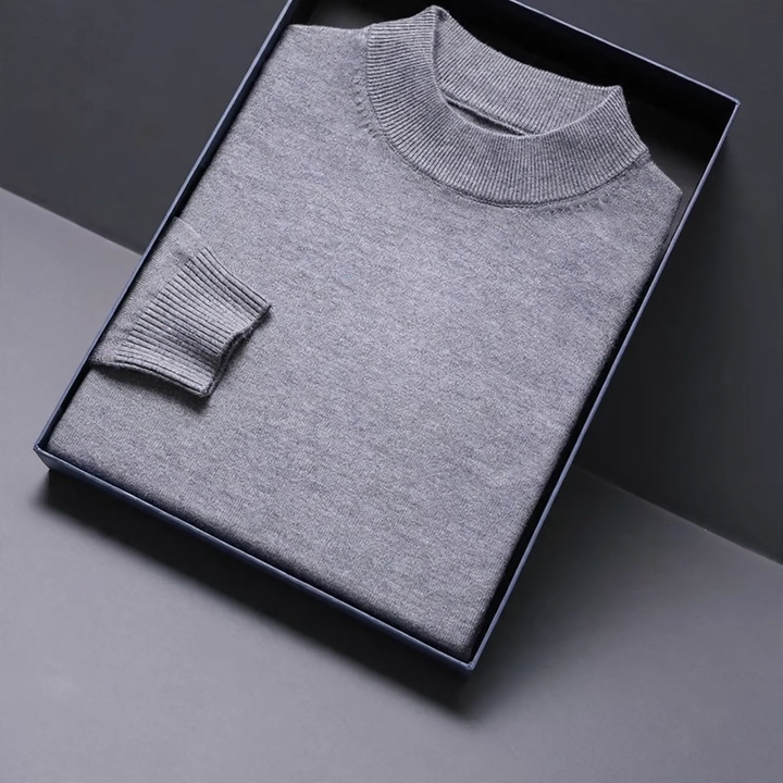 Men's Yak Wool Sweater, Stand-Up Collar, Warm and Knitted