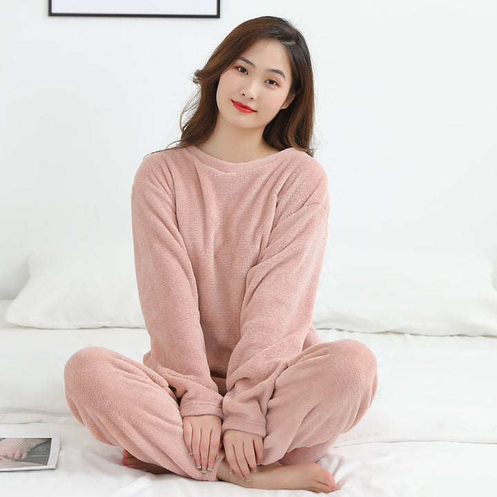 Pair-Pajama-Set, Coral fleece, warm and fashionable