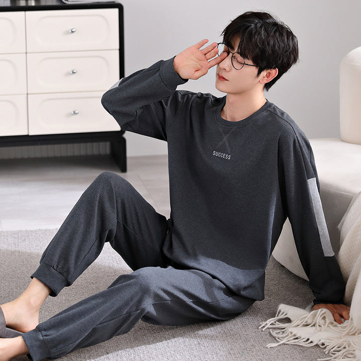 Men's house suit made of 100% cotton, long-sleeved