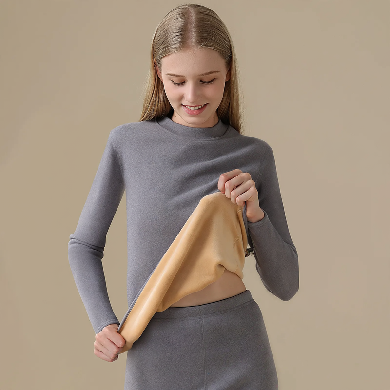Thermal underwear set for couples, warming, round neck