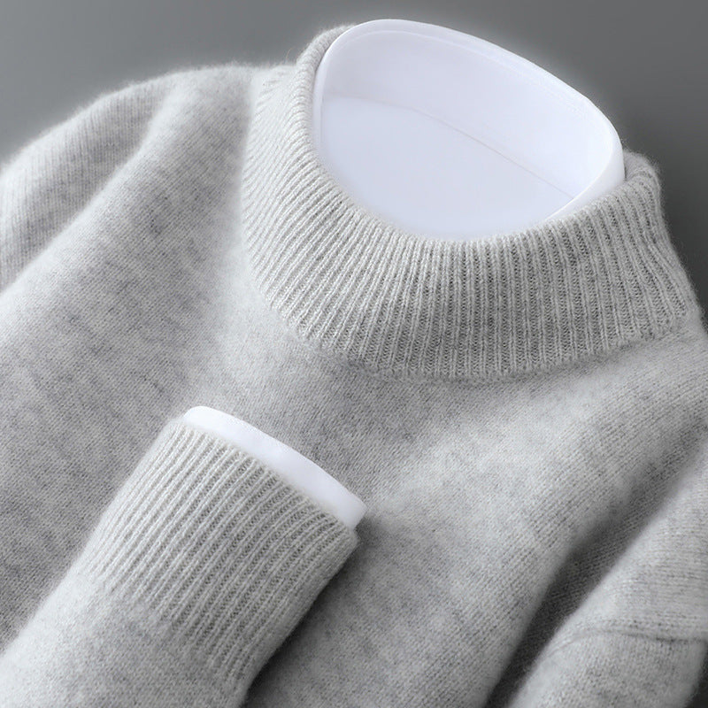 Men's Pullover, Stand-up Collar, 100% Wool, soft