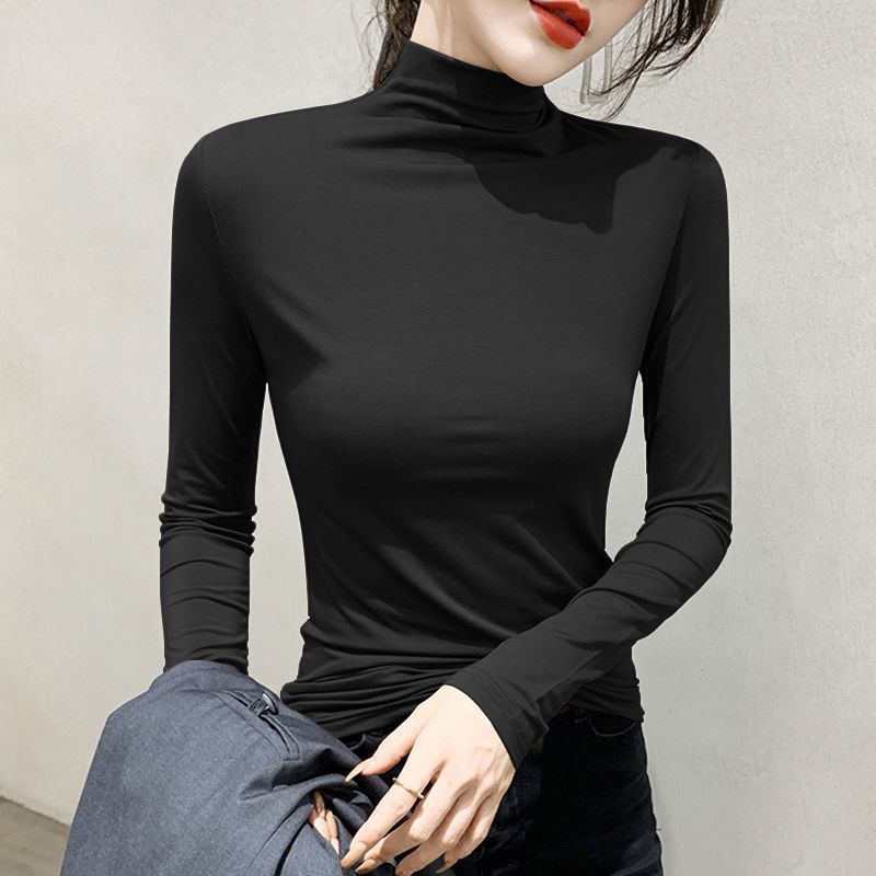 Women's Long Sleeve Top with Stand Collar