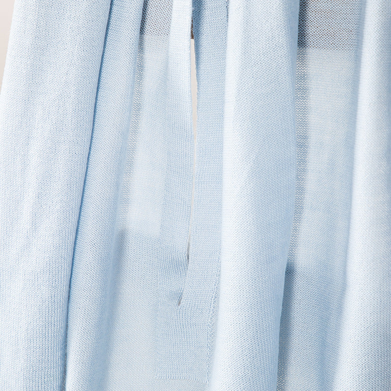 Merino wool scarf with sleeve openings, 160x54 cm