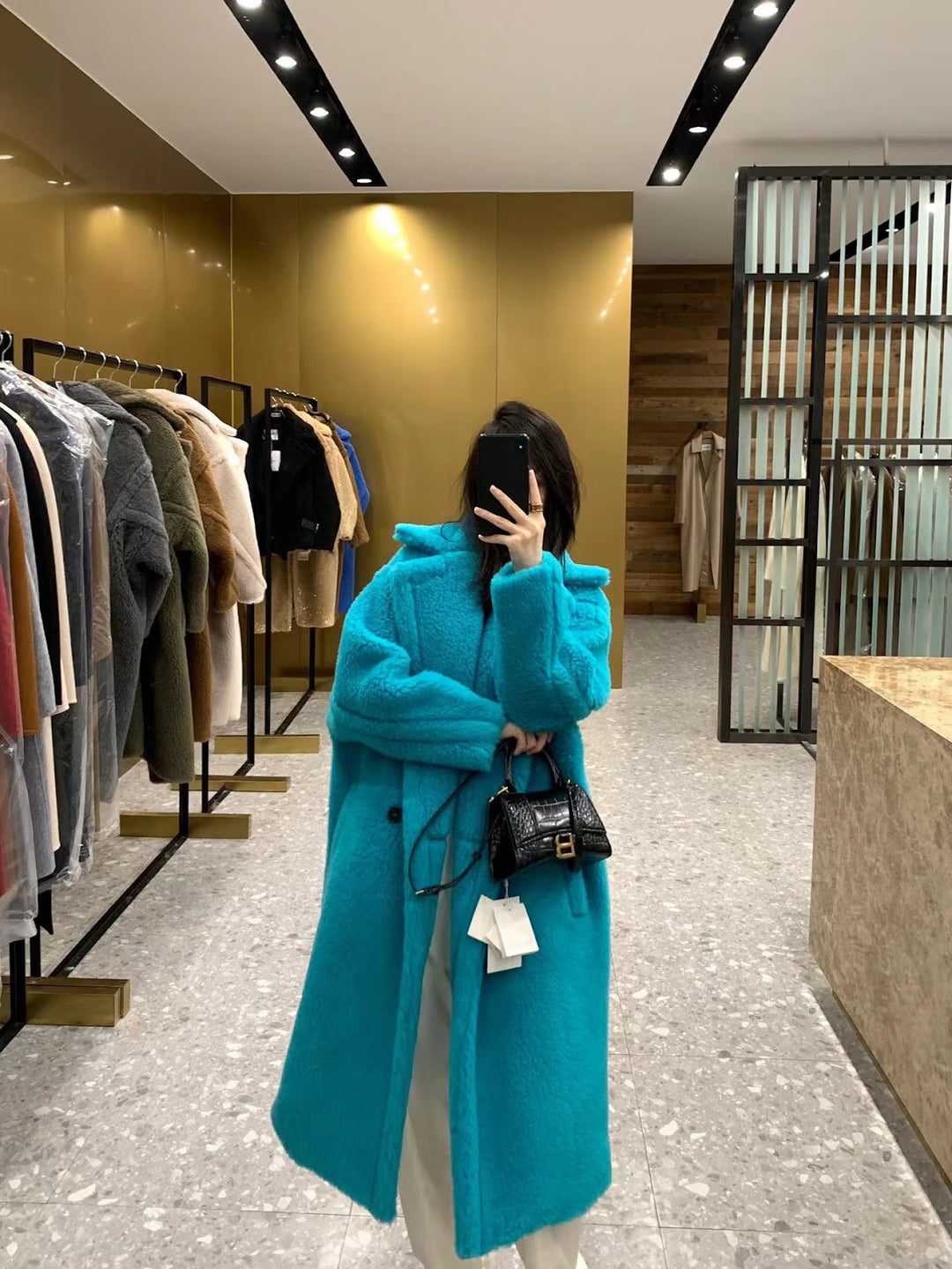 Teddy coat for women, long, different colors