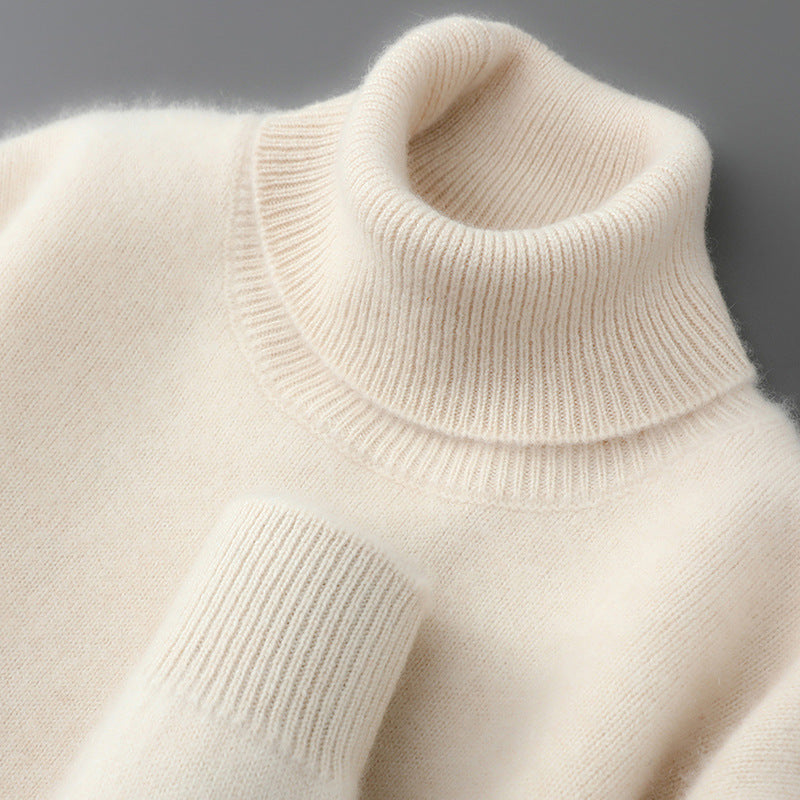 Men's wool sweater, round neckline, 100% wool, thick