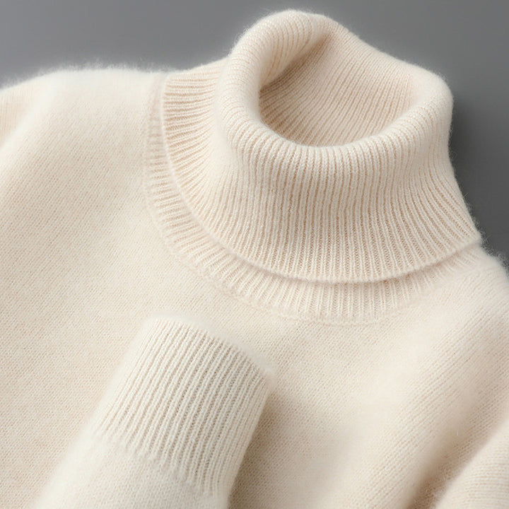 Men's wool sweater, round neckline, 100% wool, thick