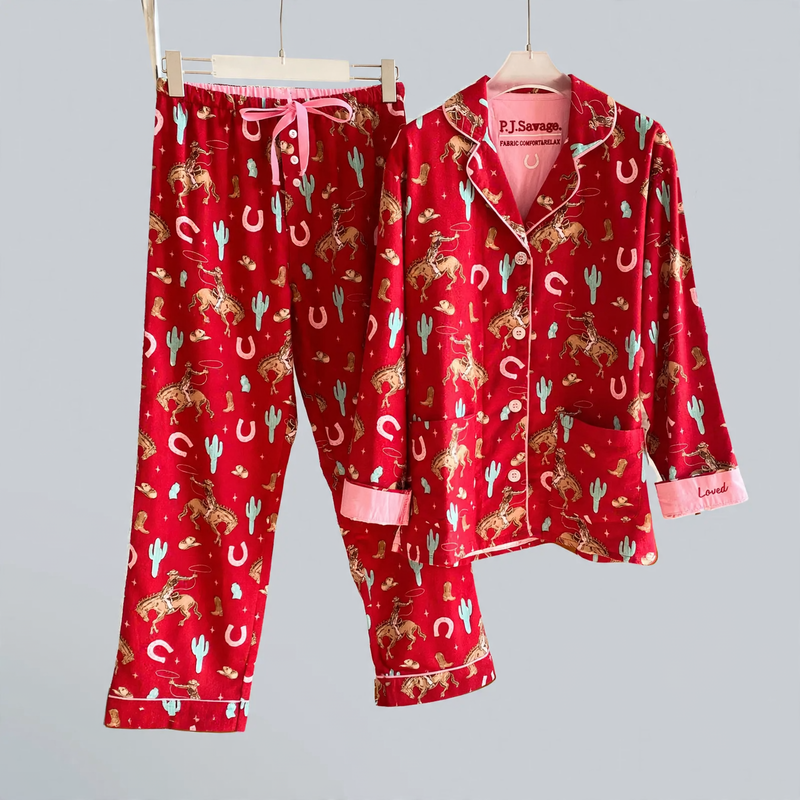 Women's Pajamas, Cotton, brushed on both sides, warm