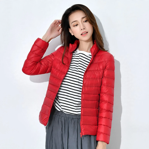 Ladies quilted jacket, short, fitted, with synthetic filling