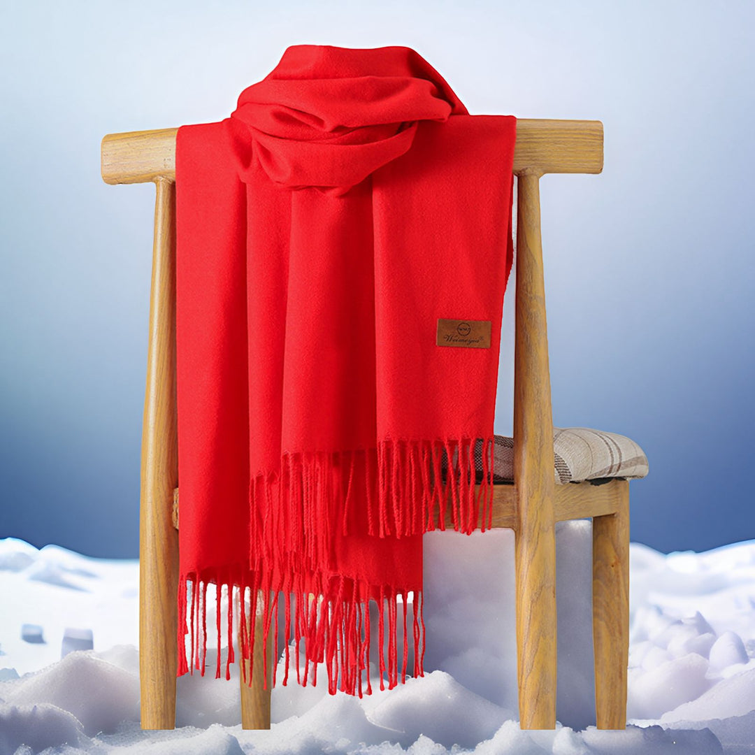 Cashmere scarf with fringes, 70x200 cm, thickened
