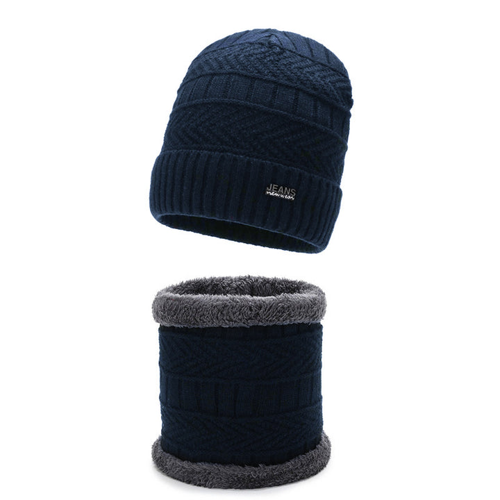 Winter knit cap with neck protection, 2-piece set