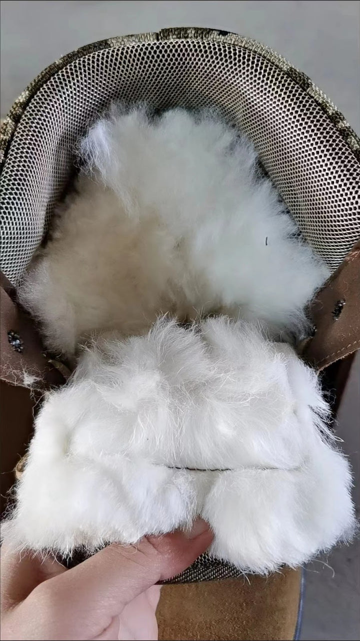Winter boots made of cowhide leather with wool lining and steel toe cap