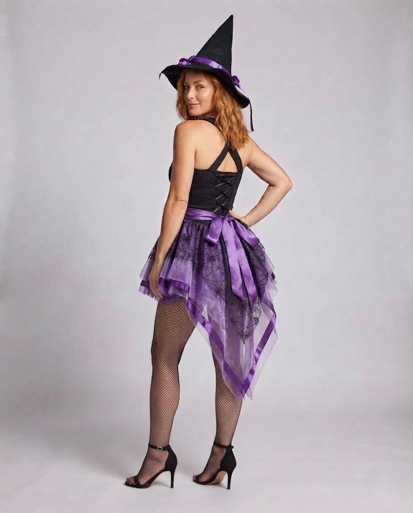 Ladies Witch Costume with Tulle and Lace Elements Mune Fashion